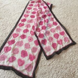 Liz Claiborne hearts & roses Love silk scarf